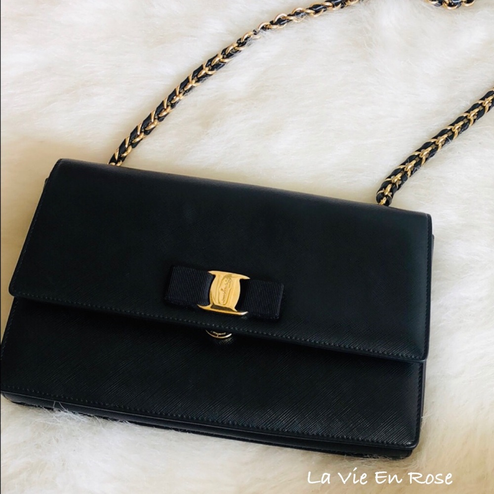 Salvatore Ferragamo Ginny Large Black Bag